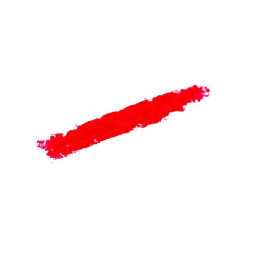 A bright red smear of lipstick on a white background